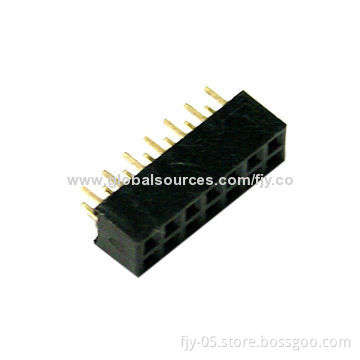 PH2.0 Female Header, 2*7P Straight H4.3 PBT, 500V AC Dielectric Withstanding